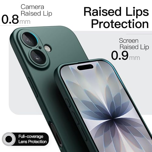 Image of JETech Slim Case for iPhone 17 6.3-Inch, Ultra-Thin Lightweight Minimalist Phone Cover with Camera Lens Protection, Matte Anti-Fingerprint Finish (Midnight Green)