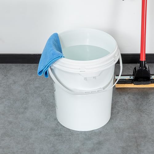 Image of Restaurantware-Met Lux 5 Gallon UN Rated Pail, 1 Screw Top Bucket - Lid Sold Separately, Airtight Seal, White Plastic Screw Top Pail, Multipurpose, Ideal for Storing Pet Food, Cereal, and Grain