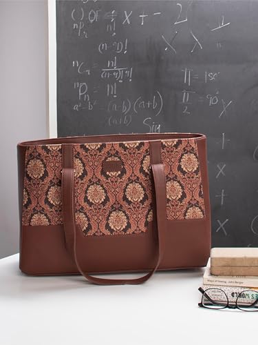 Image of ZOUK Handcrafted Vegan Leather Travel Tote Bag for Women with Multiple Compartments | Spacious Water-Resistant Shoulder Bag for Travel, Vacation, Day Trips |