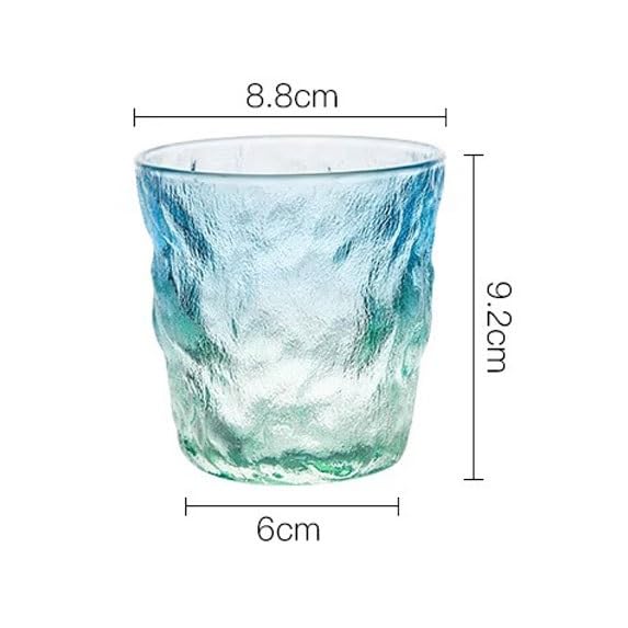 Vasos de vidrio antideslizantes con patrón de glaciar para evitar caídas en la cocina 3
