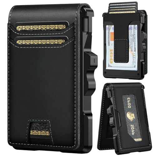 furid Genuine Leather Wallet for Men: Slim RFID Smart Minimalist Wallet
