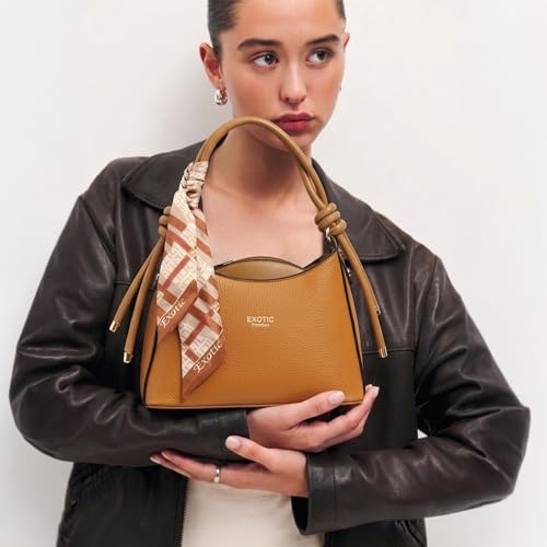 Image of EXOTIC Elara Knot Hobo Shoulder Bag for Women | Textured PU Leather | Detachable Sling Strap | Stylish Everyday Purse