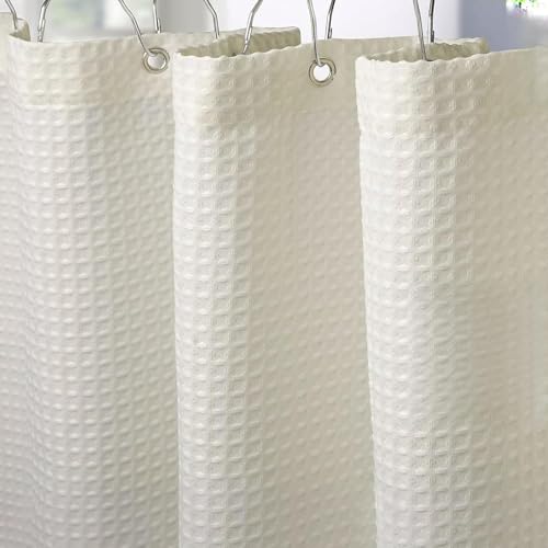 La Mejor Recopilación de Cortinas para baño los más recomendados. 42 Cortina de Ducha para baño 180 * 180cm, Cortina de Baño Tela Impermeable - Cortinas de Baño Elegantes y Lavables con 12 Ganchos, Adecuado para el hogar, Hotel (Blanco Roto)