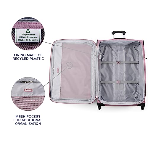 Image of Travelpro Maxlite 5 Softside Expandable Luggage with 4 Spinner Wheels, Lightweight Suitcase, Men and Women, Orchid Pink Purple, Checked-Large 29-Inch