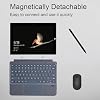 QUARK Keyboard for Microsoft Surface Go, 7 Color Backlight, Detachable Bluetooth Wireless Keyboard With Trackpad for Surface Go 4 (2023) / 3 (2021) / 2 (2020) / 1 (2018) - Grey