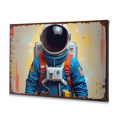 Toile astronaute de l'espace haut de gamme avec drapeau USA pour salon élégant