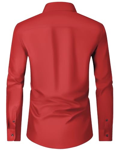 Image of Alimens & Gentle Men's Dress Shirts Long Sleeve Wrinkle Free Stretch Business Casual Wedding Button Down Shirt