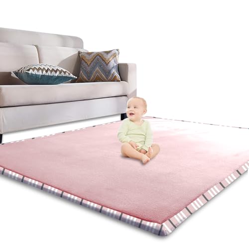 Image of Brillnotch Memory Foam Baby Mats Wider, Thicker, and Flame Retardant – Perfect for Tummy Time, Super Soft and Thick (Pink)