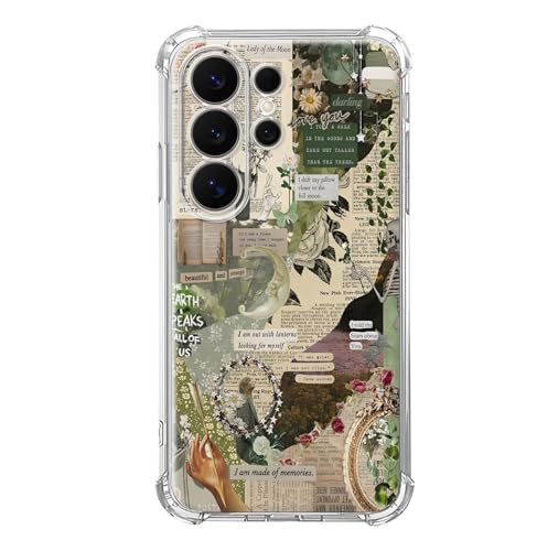DTMWICD Literary Aesthetic Collage Case for Samsung Galaxy S24 Ultra, Cottagecore Green Nature, Trendy Cool Soft TPU Bumper Case for Samsung Galaxy S24 Ultra by DTMWICD - Used condition - US$12.62