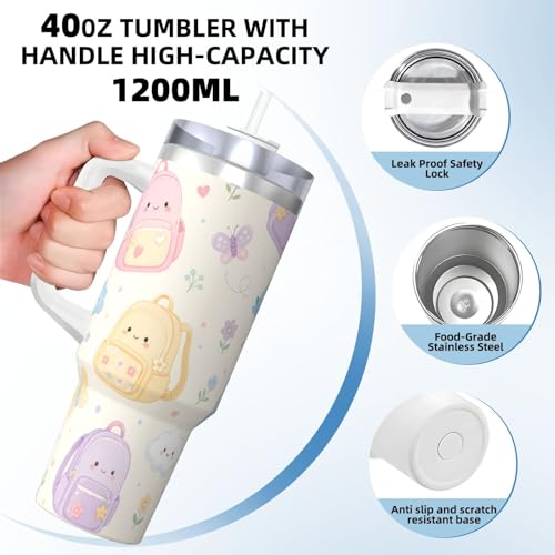Vaso térmico pastel de 1,2L con pajita para mantener tu café frío camino al trabajo 5