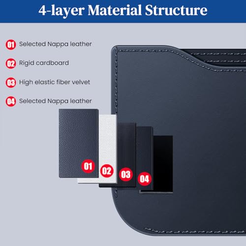 Image of STHIRA Car Storage Pouch for Dashboard PU Breathable Utility Pouch Peel-and-Stick Storage Car Accessories Bag for Phone,Keys,Cards Sunglasses 24x10cm