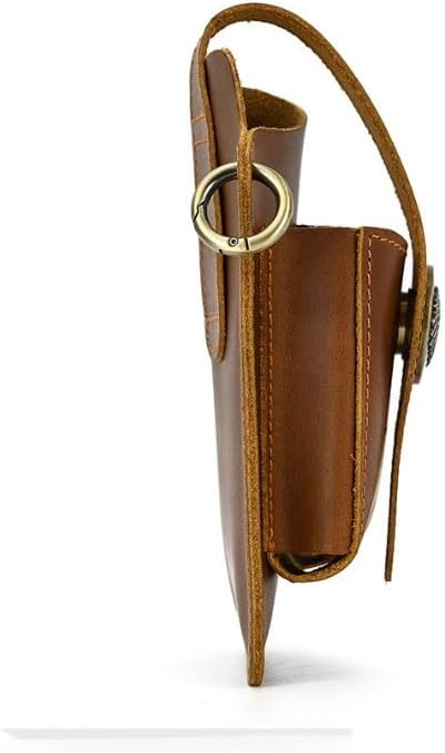 Men's Genuine Leather Waist Bag Belt Mobile Phone Pouch Magnetic Clasp image 2