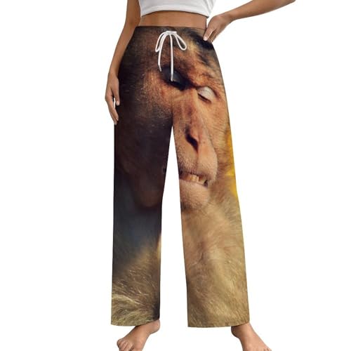 Bas de pyjama femme Orang-Outan pantalon de nuit confortable poches S