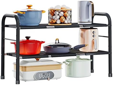 Simple Under Sink Kitchen Rack Expandable Cabinet Shelf Organizer Rack have 2-tier 6 pcs Removable Panels for Kitchen Bathroom Storage