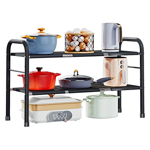 Simple Under Sink Kitchen Rack Expandable Cabinet Shelf Organizer Rack Have 2-Tier 6 Pcs Removable Panels For Kitchen Bathroom Storage #TOP17