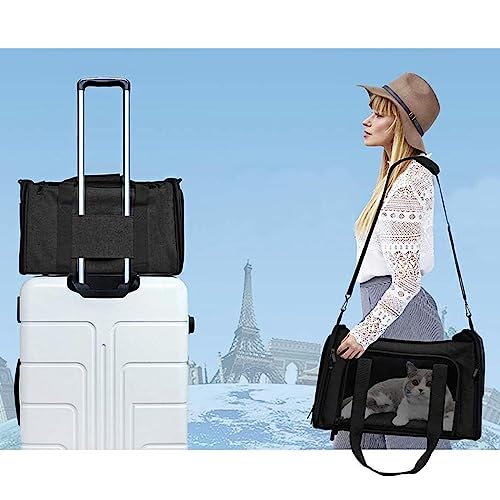 Bolsa Transporte Pet Transversal Cachorro Gato Viagem Passeio Cão Caixa Telado (Preto)