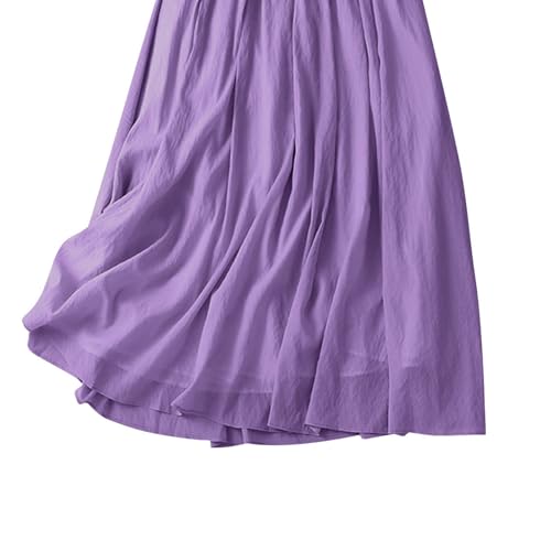 Women Bohemian A-Line Skirt Double Layer Elastic Waist Long Maxi Skirts Casual Beach Flowy Swing Ankle Half Dress4