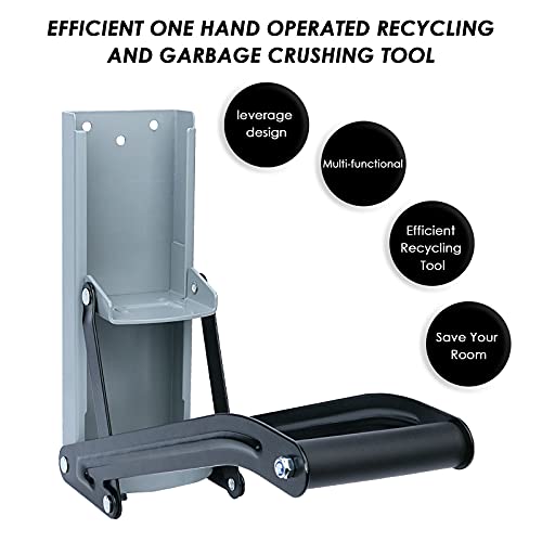 Schiaccialattine in Metallo, 2 In 1 Frantoio per Lattine con Apribottiglie Montato su Parete Compattatore di Lattine Eco-Friendly Strumento di Riciclaggio per Lattine - immagine 6