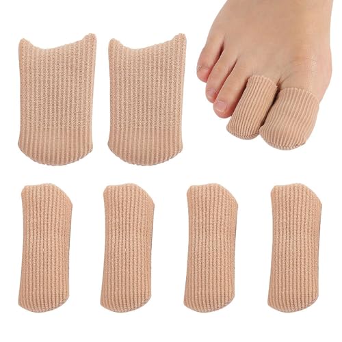 6 Piece Toe Covers, Single Hole Toe Covers, Closed Toe Covers, Breathable Toe Protectors, Toe Separators with Silicone Lining, Toe Tube Covers