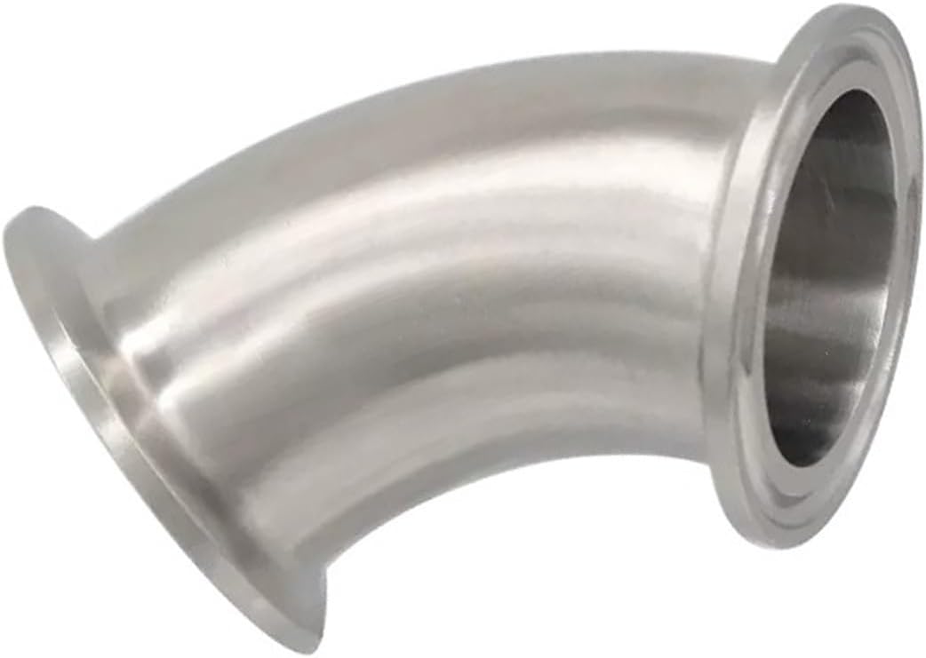 1.5" 2” Tri Clamp TC25.4, 45 Degree Elbow pipe OD 19 25 32 38 51mm SUS304 Stainless Pipe Fitting Connector Homebrew(19mm x ferrule 25.4,SUS316L)