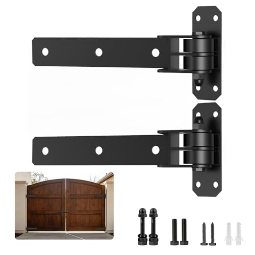 Heavy Duty Gate Hinges, 1000 Lbs Capacity with Built-in Ball Bearings, 13” Bolt-On/Weld-On Design, Gate Hinges with 180° One-Way Open for Wooden/Metal Gates,Garden Gates, Fence, Sheds (2PCS)