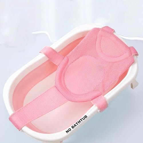 Image of Baby Bath Seat Support Net Soft Baby Bathtub Pad Newborn Bath Cushion Breathable Infant Bathing Support Mat Shower Pad for 0-18 Months