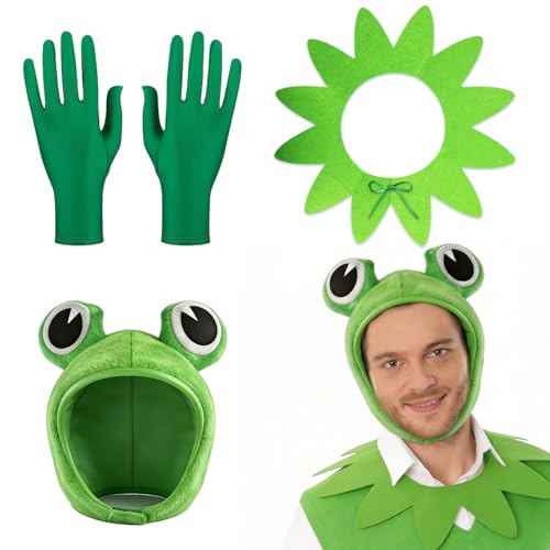 Zidoley Disfraz de Rana para Adultos, Disfraz de Príncipe Rana para Hombre, Incluye Sombrero, Collar y Guantes. Ideal para Carnaval y Fiestas Temáticas (Hombre)