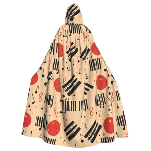 HJFCZH Capa con capucha para adultos con símbolo de música de piano para varios entornos de fiesta y carnaval