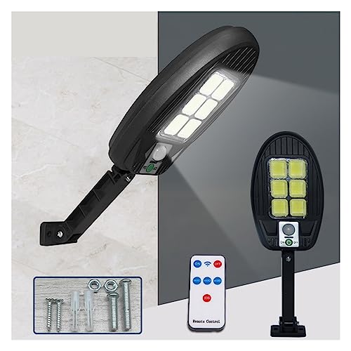QZCX Luces solares brillantes for exteriores, foco con Sensor de movimiento, Control remoto, COB, LED, lámpara Solar, valla, decoración de jardín, luz de pared de calle(6COB)