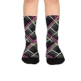 susiyo Pink Neon Vibe Hiking Socks Boy Girls - Cushioned Crew Socks for Kids Soft, Breathable & Seamless Toe for All-Day Comfort