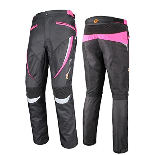 Women Motorcycle Pants Mesh Summer Waterproof & Knee And Hip Ce Armored Adventure Touring Trousers For Riding And Daily (Color : Pink, Size : X-Small) #TOP9