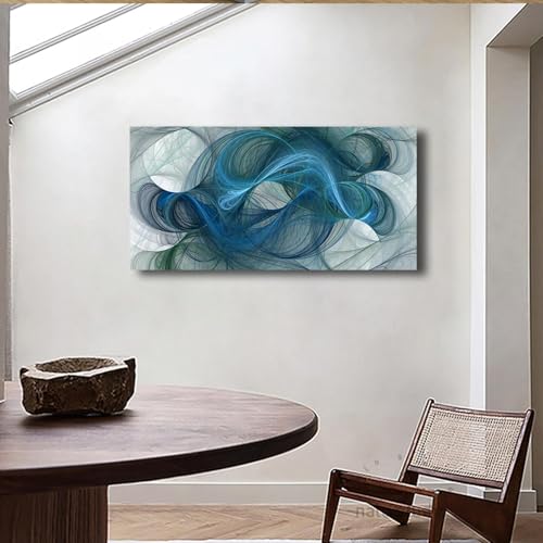 Impression d’affiche sur toile géométrique haut de gamme grand format bleu