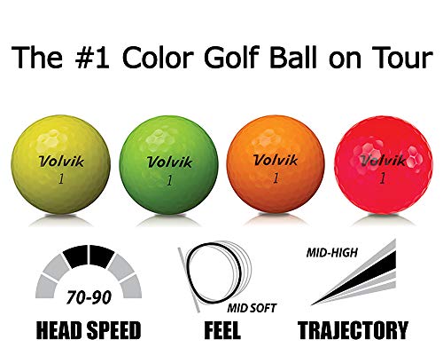 Volvik Crystal 3-Piece Premium Color Golf Balls 2 Dozen (24 Balls)- Red Color #TOP1