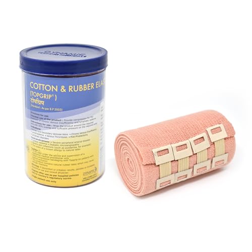 TopGrip Cotton and Rubber Elastic Bandage (Width 15 * 4 M stretch Length) pack of 1