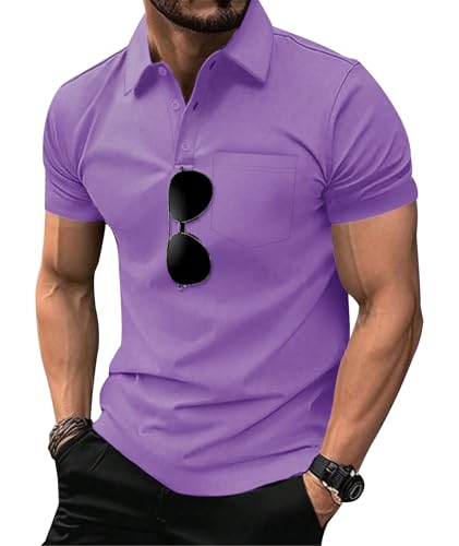 Image of SCODI 5 Pack Mens Pocket Polo Shirts Short Sleeve Golf Casual Work T-Shirt