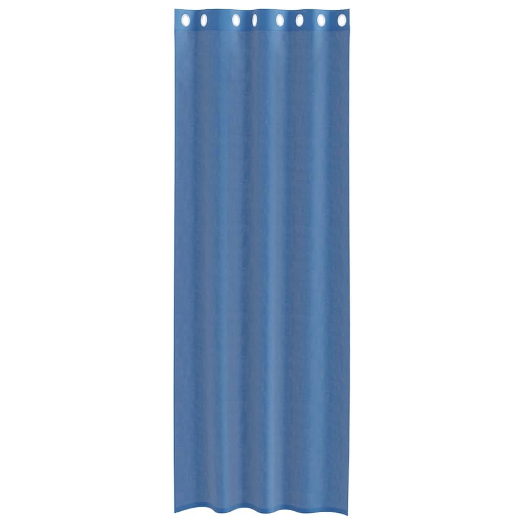 Voile Vorhänge mit Ösen, 2 Stück, Königsblau, 140 x 260 cm, 100% Polyester Stoff, transparent, Blickdicht, für Wohnzimmer Schlafzimmer Küche, moderner Landhausstil