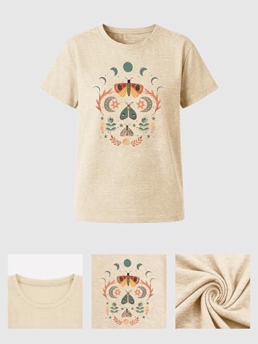 Image of Anbech Womens Dandelion Graphic T-Shirts Teen Girls Cute Sunflower Print Casual Tee Tops