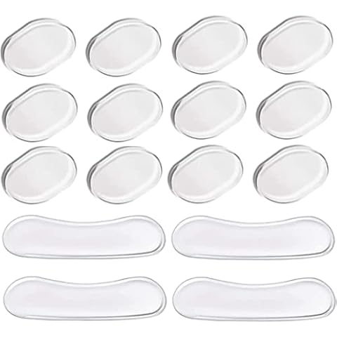 KOMUNJ 16 Pcs Drum Dampener Gels,Silicone Drum Silencers Dampening moon gels,Soft Clear Oval and Long Drum Silencers Sound Dampening Pads for Drums Tone Control (Transparent) Cover