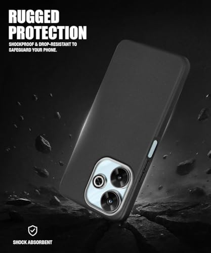 Image of WOW IMAGINE Back Cover for Mi Redmi 13 5G | Poco M6 Plus 5G | Ultra Slim Flexible Non-Slip Grip | Inner Fabric | Metal Camera Ring & Lightweight Soft Silicone Mobile Case - Black