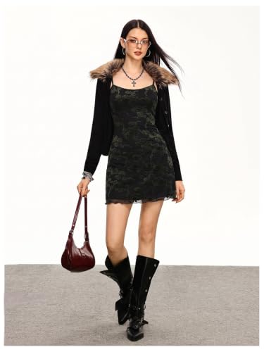 Image of Milumia Women's Summer Mini Dress 90s Boho A Line Mesh Short Dresses