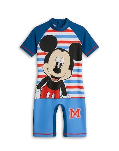 Disney Mickey Mouse Swimsuit Boys | Children’s Surf Suit Swim Costume 5-6 Years Blue