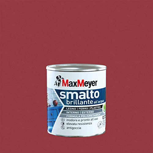 Maxmeyer Smalto All'Acqua Poliuretanico Brillante Rosso Veneziano 0,125 L