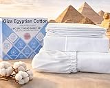 MyGiza Sheets 4 Pcs Flex Head King Sheets Sets for Adjustable Beds, 100% Certified Giza Cotton Top Split King 34 Inch Down Sheets fits 16' deep Mattress, White