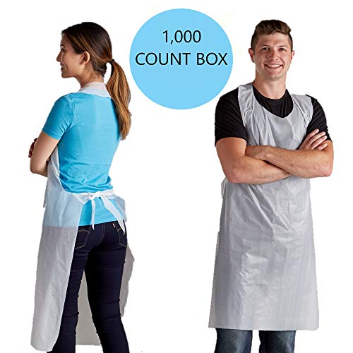 image for Livtek Disposable Plastic Aprons 1000 Count Poly Apron - 28 X 46 inche