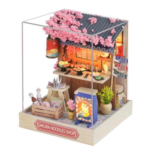 Ieron kit Maison de poupée Miniature DIY, modèle en Bois 3D avec Housse Anti-poussière, Cadeau...