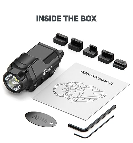 Feyachi HL-20 Pistol Light 1500 Lumen Upgrade LED Weapon Light Compact Rail Mounted Handgun Tactical Flashlight Rail Locating Keys for Picatinny, Black by Feyachi - Image 7