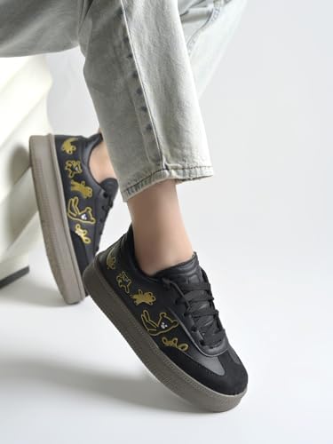 Image of Shoetopia Women's Casual Sneakers | Lace-Up Low-Top Shoes with Cushioned Sole | Trendy Daily Footwear Walking Shoes
