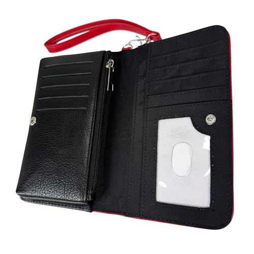 Image of Things2Die4 Women's Bifold Wallet Dracula Gothic Book Wristlet, Red 7 Inch