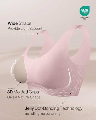 Image of Ubras Seamless Bras for Women Smooth Comfortable Jelly Dot Wireless Bralette Full Coverage Pull On Breathable Bras