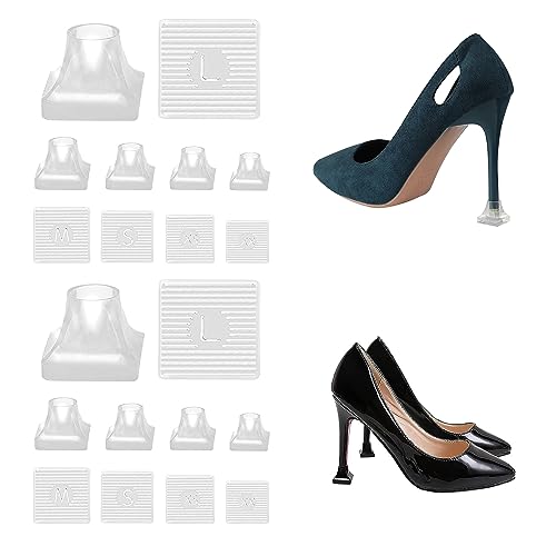 Image of Heel Protectors Heel Caps for High Heels Boot Heel Replacement for Women Walking on Grass Non-Slip Heel Covers